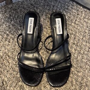 Steve Madden Black Strappy Heels